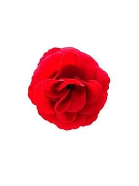 Bright Cherry Red Rose Silk Fabric Flower Floral 2.5" Alligator Hair Clip Pinup